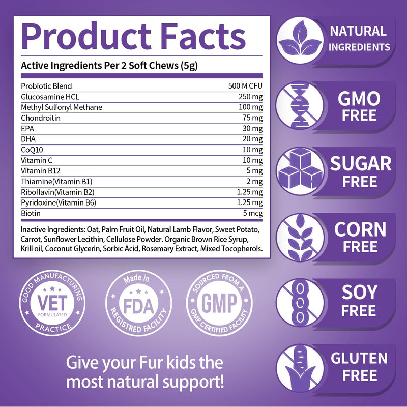 Multivitamin Chews for Dogs, 120 Chews | Supports Growth, Hip & Joint, Skin and Gut Health, Immunity, Urinary and Kidney, Heart, Brain, Liver, Eyes, Antioxidants