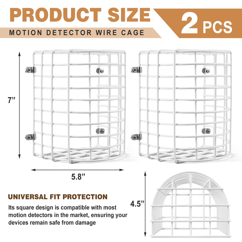Blulu 2 Pcs Motion Detector Wire Cage 7 x 5.8 x 4.5 Inch Steel Motion Detector Thermostat Damage Stopper Range Technology Protective Steel Wire Guard