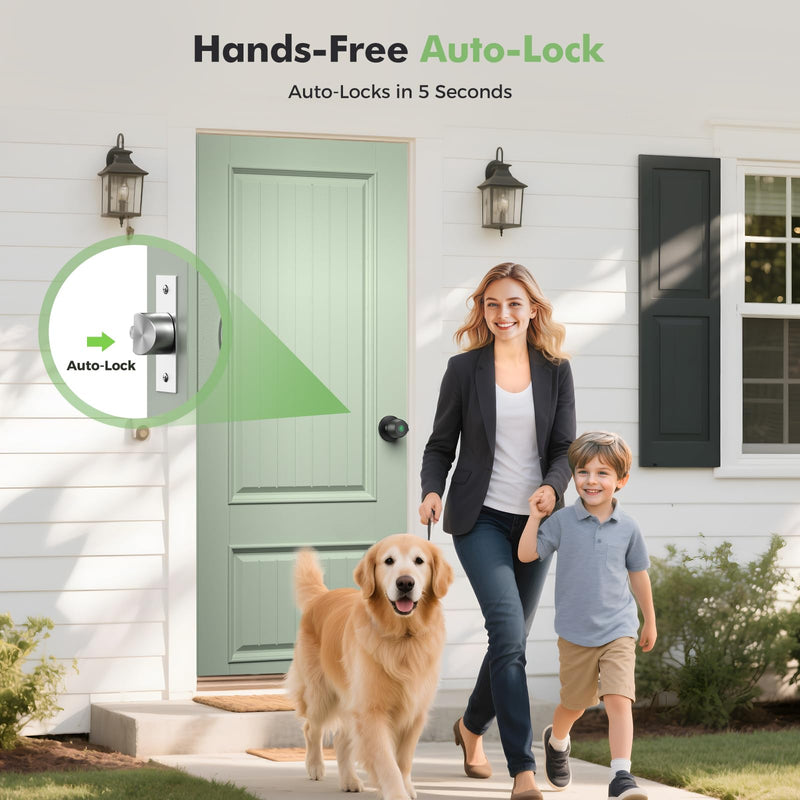 Fingerprint Door knob, Smart Door knob, Intelligent biometric Fingerprint Door Lock, keyless Entry, controllable via app, Suitable for bedrooms, Storage Rooms, Apartments, Offices, Hotels (Black) Black