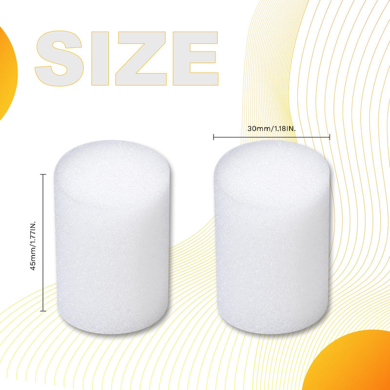 100PCS Biologix Drosophila Vial Plugs, 1.2 * 1.8in High Density Foam, Fits Biologix Narrow Drosophila Vials, Non-Sterilization 30*45 mm White - Densest Foam 100