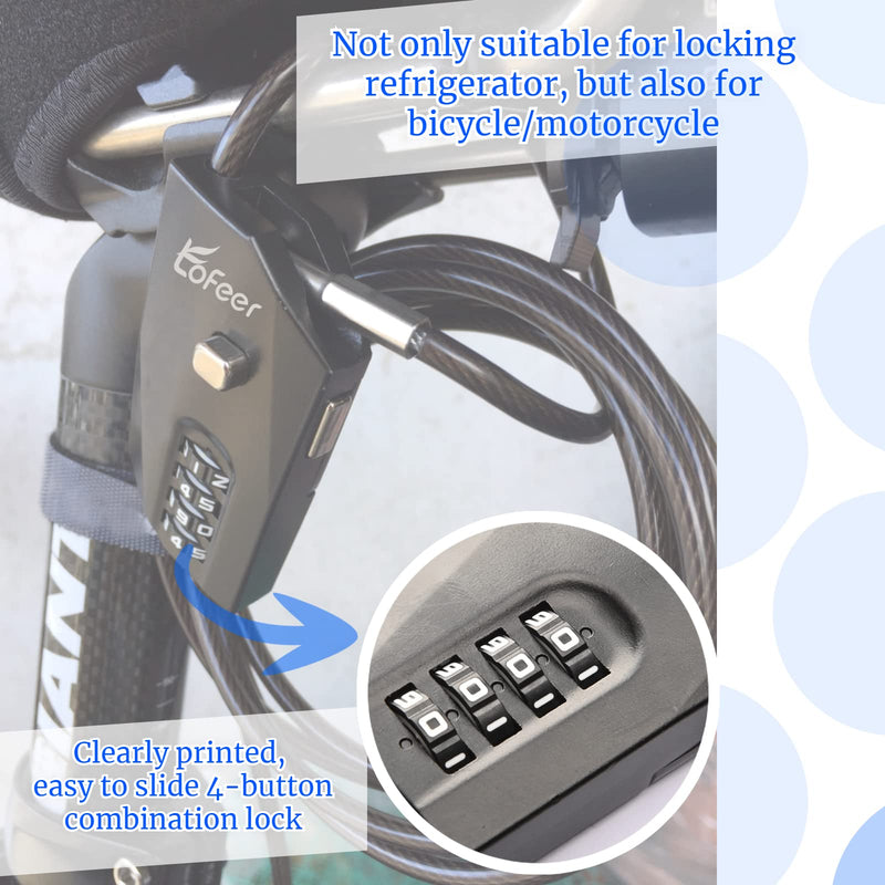 Adjustable Cable Lock, Combination Wire Lock Trail Camera and Kayak Lock, 6.5ft Long Cord for Luggage Suitcase Helmet, Zinc Alloy Lock Part, Steel Cable, 10,000 Codes, Easy to Use - NewNest Australia