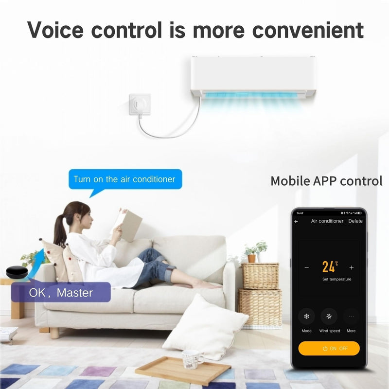 WiFi Smart IR Blaster, IR Remote Control Hub for Smart Home Automation, Infrared Universal Remote Control for TV AC AUD STB, Smart Devices Compatible with Alexa & Google Assistant UFO-R6