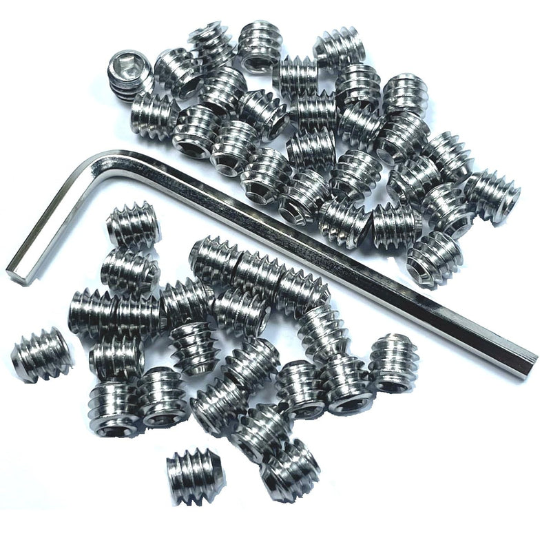 50pcs Set Screws 1/4-20 x 1/4" inch 304 Stainless Steel Allen Head Hex Hexagon Socket Set Screws with 1/8" Allen Wrench,Set Grub Screws Hex Allen Head Socket Set Screws.(1/4" Length)
