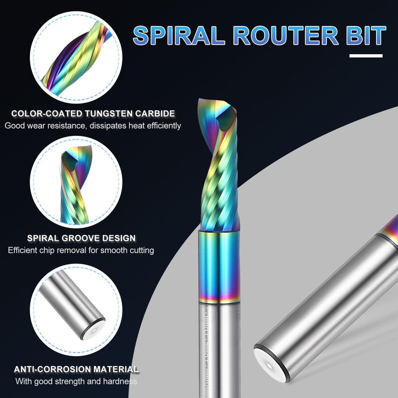 PATIKIL 10mm Shank Downcut Spiral Router Bit, 10mm Cutting Diameter, 30mm Cutting Depth, Single Flute Tungsten Carbide End Mills Cutter for Woodwork Cut, Carving 10mm Shank x 10mm D x 30mm CL