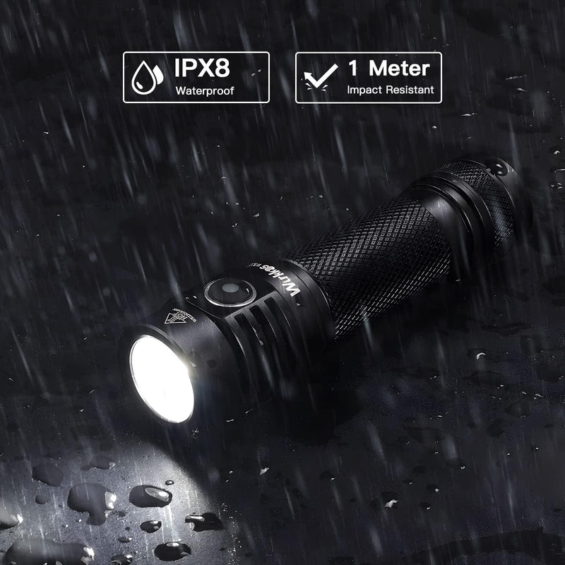 Wurkkos Flashlight WK03-1800 High Lumen Flashlight,SST-40 LED 90CRI 217M 6000K IP68 Waterproof LED Flashlight,EDC Pocket Flashlights 5 Modes for Camping,Home,Emergencies WK03-6000K-3