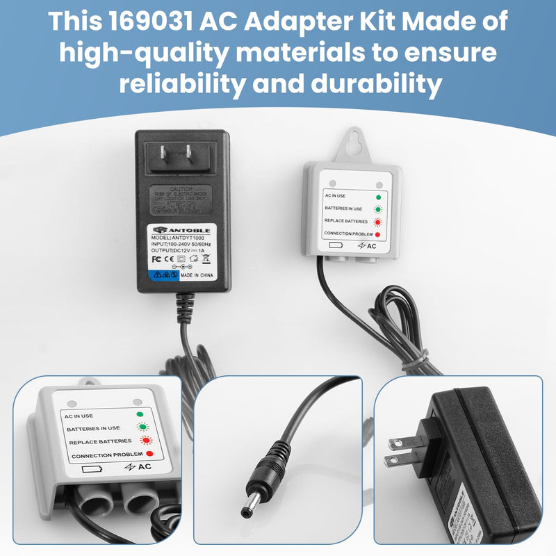169031 AC Power Cord Adapter Kit for Moen MotionSense, AC Adapter and Power Splitter Kit Replacement for Moen AC Adapter 169031,Faucet AC Adapter Compatible with 7594E, 7185E, 7565E, S72308E Series