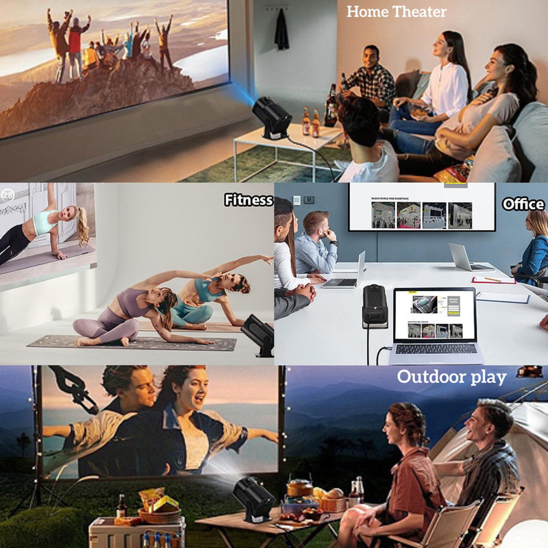 Mini Starlight Projector Support 1080P & 4K with wifi 6 and bluetooth 5.2 , Android 12 TV Movie Projector with Apps Built in Compatible with PC/Smartphone/HDMI/USB, indoor & outdoor use（No US Plug)