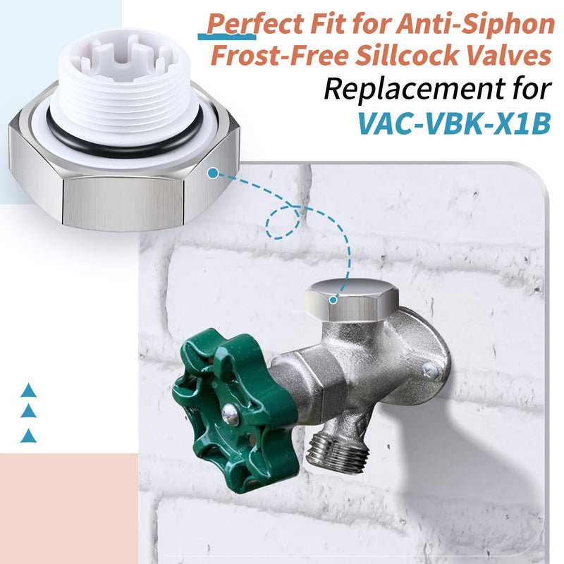 1 Pack Vacuum Breaker Repair Kit Replacement for VACVBKX1B Heavy Duty Metal Vacuum Breaker Replacement Kit for Traditional Anti Siphon Frost Free Sillcock Valves Anti Siphon Valve Repair Kit 1