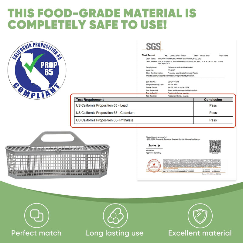 WD28X10128 Universal Dishwasher Utensil Silverware Basket Compatible with GE Whirlpool Kenmore Maytag Frigidaire KitchenAid Samsung LG Dishwasher,Part No.WD28X10127, WD28X10131, WD28X10132