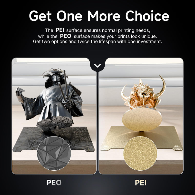 YOOPAI Double-Sided PEI+PEO Sheet and Flexible Magnetic Build Plate, 235 * 235mm 3D Printer Bed Platform for Creality K1/K1C/Ender 3/Ender 5 S1/Ender 3 Pro/Ender 3 V3/Ender 3 S1 Pro/Ender 3 Neo 235*235mm Pei Gold+peo Black