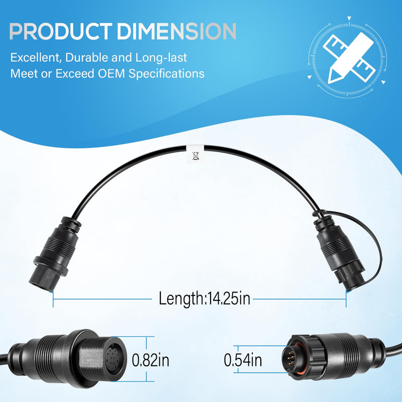 Replacement for Minn Kota 1852079 DSC Adapter Cable MKR-DSC-16 for Lowrance 9-Pin Fish Finders IP68 Waterproof
