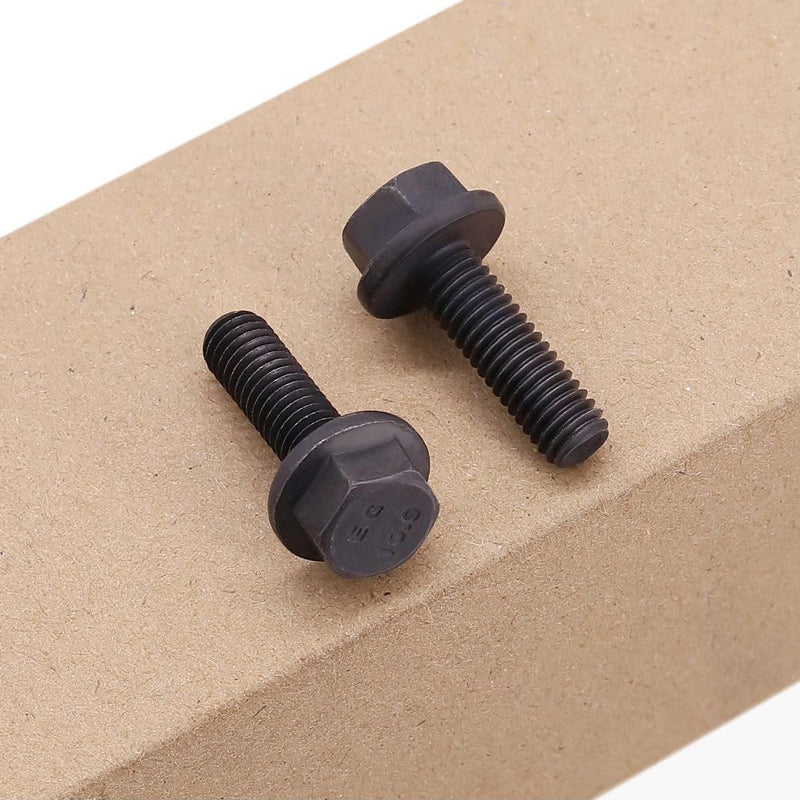 M12-1.75 x 35mm (8 pcs) Flanged Hex Bolt Screws Black Oxide Finish, 10.9 Grade Alloy Steel, Large Flange Washer Head, DIN6921/GB5789, Full Thread M12-1.75 x 35mm 8