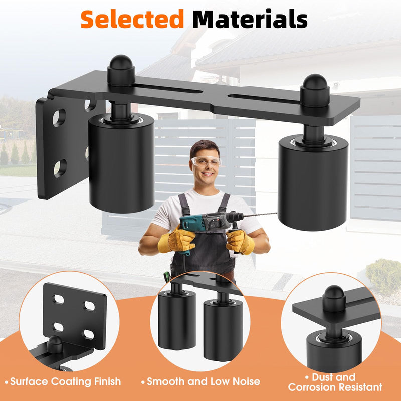 Heavy Duty Sliding Gate Guide Roller Hardware Kit, 3" Black Nylon Wheels with Steel L-Bracket, Adjustable Slide Gate Guide Roller for Rolling Door, Wood, Garage (Black-1pc, 3in) Black-1pc