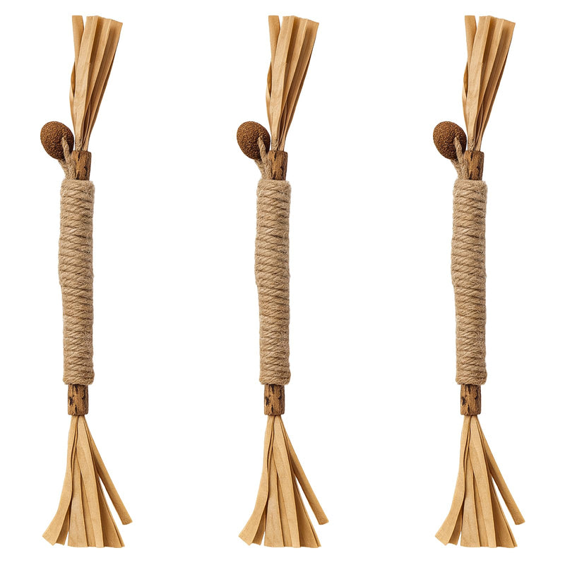 Natural Silvervine Cat Chew Sticks Set of 3-Pieces, Edible Kitten Teeth Cleaning Toys, Dental Care Lick Treats