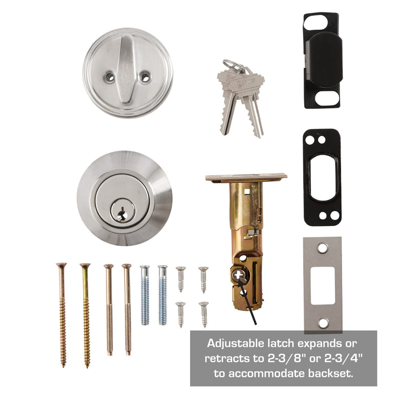 BRINKS Commercial - Single Cylinder Deadbolt Lock, Satin Chrome Finish - Meets ANSI Grade 1 Standards and has 3-Hour UL Fire Rating 1 Pack