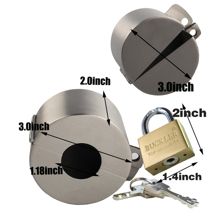 Door Knob Lock Cover & Door Knob Cover Lock – Dementia Safety Locks for Knob Lock & Door Padlock, Door Knob Lockout Device for Dementia Locks for Doors,Bright Silver Padlock Anti-Kickout Black