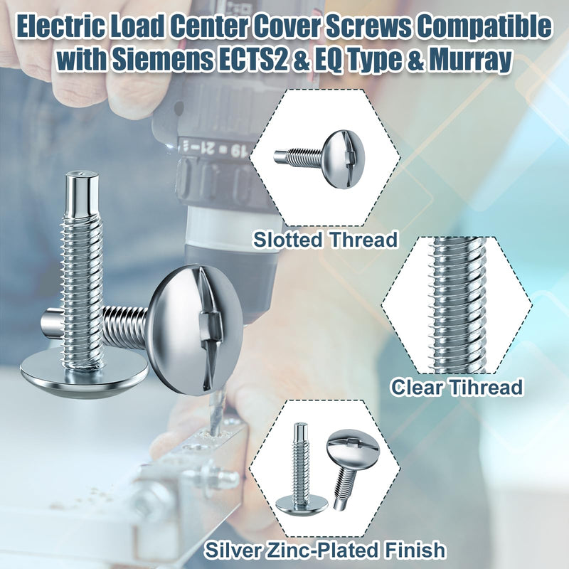 Load Center Cover Replacement Screws Compatible with Siemens ECTS2, Panel Screws for Siemens EQ Type & Murray Load Centers, Zinc Electrical Screws 100