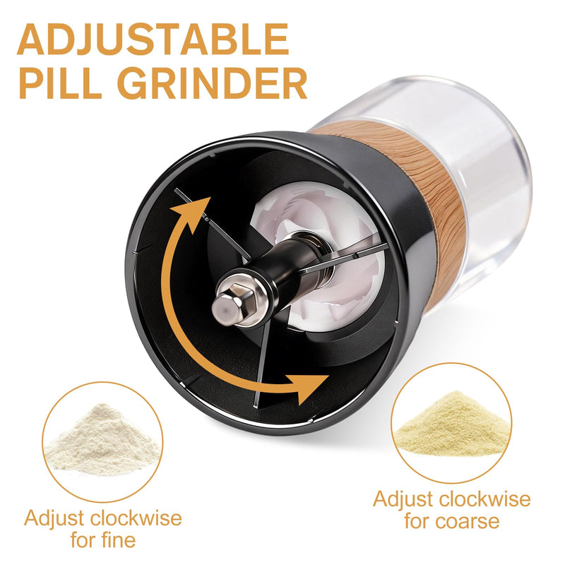 Portable Small Pill Crusher Fine Powder, Grinder to Fine Powder for Elderly, Crushes Multiple Pills, Small and Large Tablets,Great for Feeding Tube, Pets, with Pill Organizer Dispenser