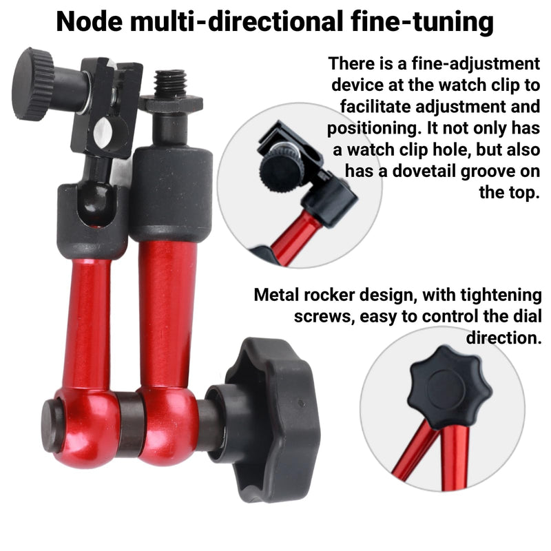 Magnetic Base Holder for Test Indicator M5 Thread Universal Flexible Arm Stand for Dial Indicator