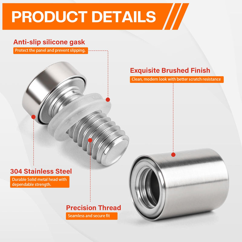 50 Pack 1/2" x 3/4" Stainless Steel Standoff Screws for Acrylic Signs, Silver 1/2" x 3/4" , 50 Pcs
