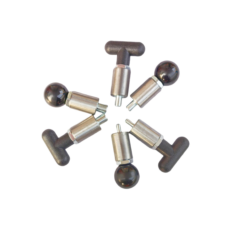 Handle Locking Spring-Loaded Pull pin, Welded Steel Body Column Positioning pin,Black Handle Lever knob (2, T-Handle Dia:3/8in) 2