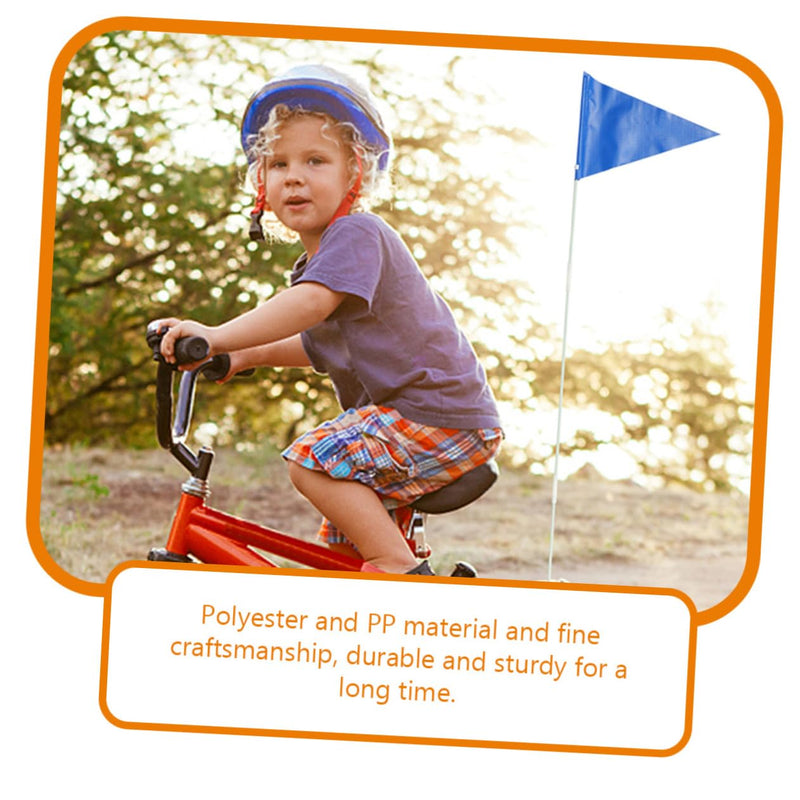 Kisangel 2Sets Bike Flags With Pole Reflective Flagpole Safety Cycling Flag Bicycle Flag Kit Safety Flag Banner for Sign Warning Flag Riding