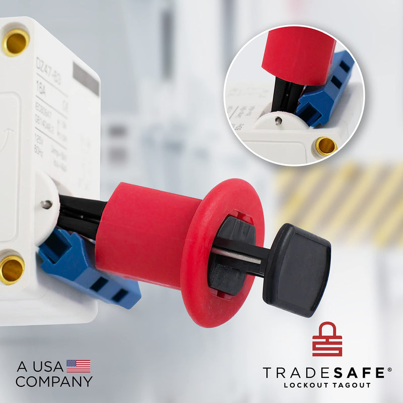 TRADESAFE Circuit Breaker Lockout Device - 3 Pack Pin Out Standard Miniature Breaker Lock, Industrial Grade Breaker Switch Lock, Loto Device for Electrical Lockout, OSHA Compliant
