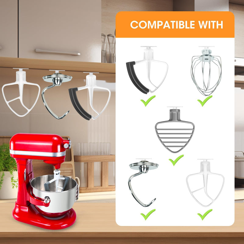 Stand Mixer Attachment Holders Compatible with Kitchenaid Mixer Accessories (White)