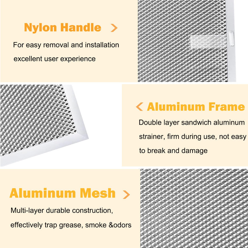 BPS1FA30 Range Hood Filters, 11-3/4" x 14-1/4" Aluminum Grease Range Hood Filter Replacement for 30-Inch Wide QS1 WS1 Series Range Hood, Replaces Broan 99010299 S99010299 Range Hoods (2-Pack)