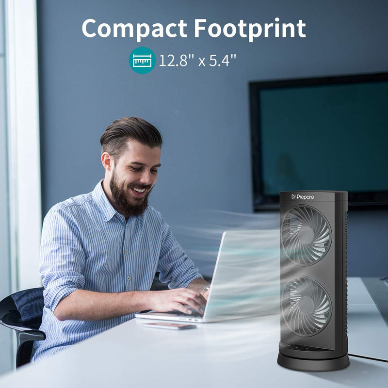 Personal Tower Cooling Fans that Blow Cold Air, Standing Small Desk Fan with 3 Speeds & Timer, 60° & 110° Oscillating Table Fan, Quiet and Safe Electric Floor Fan for Bedroom, Bedside, Home, Office 3600RPM