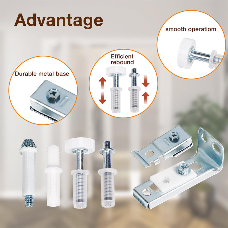Bifold Door Hardware Repair Kit for 7/8" to 1" Sliding Door Track, Bifold Closet Door Hardware Kit Include Top & Bottom Bracket, Guide Wheel and Pivot, Folding Door Hardware Replacement (2 Pack) 2 Pack
