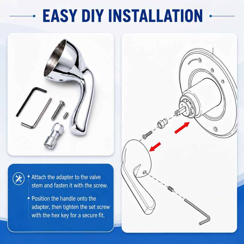 RP74148 Shower Handle Replacement Kit Compatible with Delta (Chrome) Polished Chrome