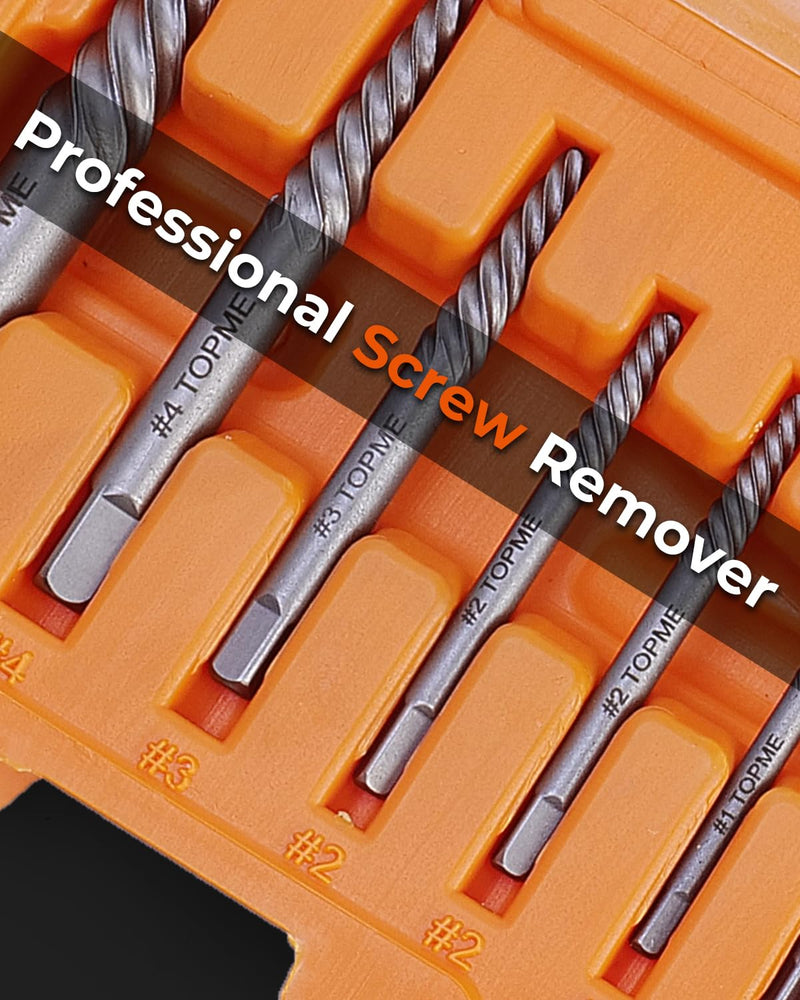 Screw Extractor Set, 7PCS Easy Out Screw Extractor Set, Stripped Screw Extractor for Removing Damaged Screws, Broken Bolts, Studs 7 Pieces