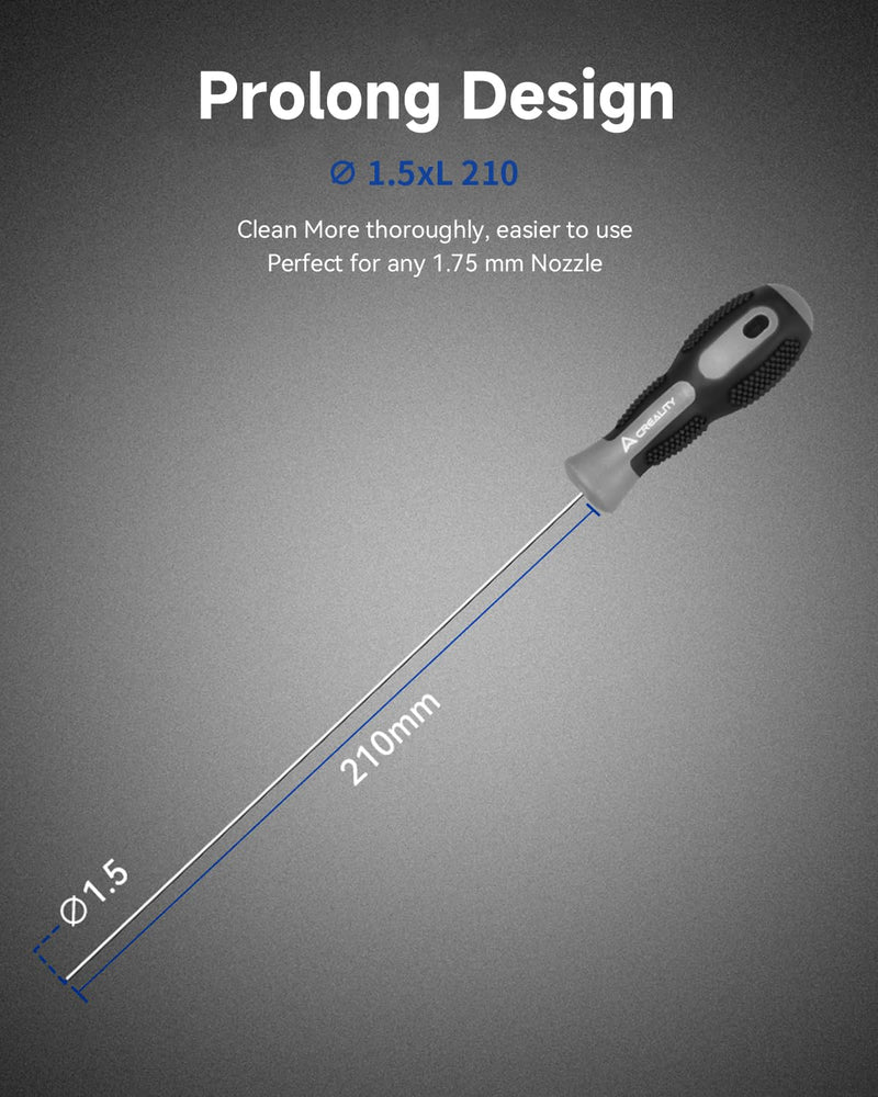 Creality Official Clog Poke, 0.4mm Needles Cleaner Perfect for Any 1.75mm 3D Printer Nozzle Cleaning Kit Stainless Steel with Soft Rubber Handle Creality Clog Poke