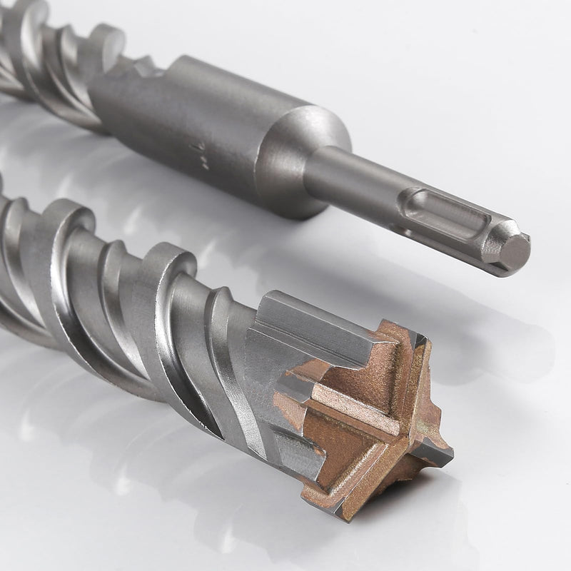 Concrete Drill Bit lengthening 1pcs 3/4" X 12"-10" Cross-Type Double Thread Carbide Material Suitable for Concrete, Brick, Cement Walls, Stone, Extra Long Hammer Drill Bits for Concrete 3/4" 12"
