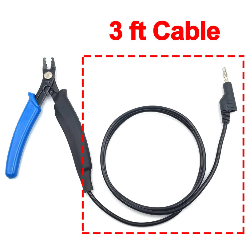 Grounded Plier, Precise Control Unleash Unrivaled Precision for Fine Chain Welding, 3ft Cable Secure Connection, Ideal for Permanent Jewelry Fine Chain Welding, Bule Plier & Black Cable
