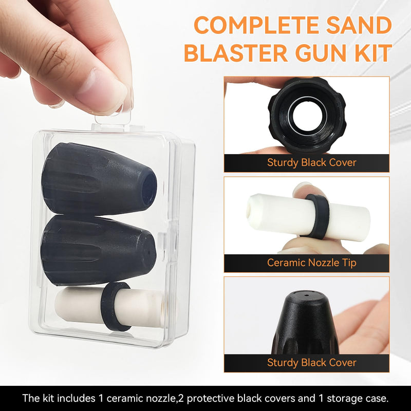 Sand Blaster Long Nozzle Walnut Blasting Kit Compatible with Le Lematec Soda and Walnut Blaster