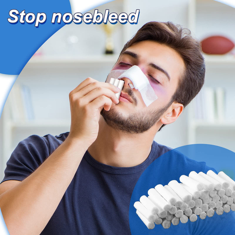 200 Pcs 1.5 Inch Dental Cotton Rolls for Mouth, Gauze Rolls Cottons Pads for Dentists Flexible Good Absorbent Cotton Nose Plugs Dental Cotton Swabs for Kid, Adult Nosebleed, Mouth Gauze Accessories 200