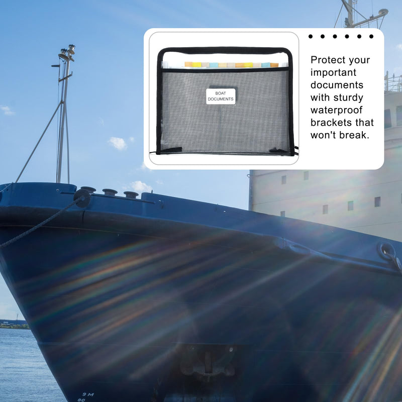 Maitys Boating Gifts for Men Boat Documents Organizer Large Size Waterproof Case for Boat Papers with 12 Expandable Folders Plus Mesh Pocket Fireproof Document Bag for A4 Papers