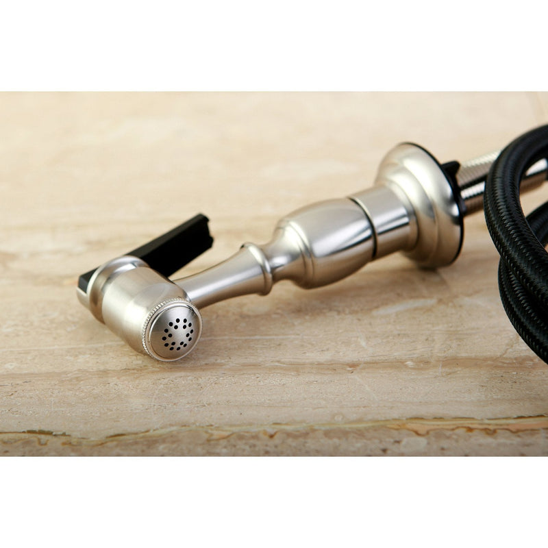 Kingston Brass Gourmetier KBSPR8 Kitchen Faucet Sprayer with Hose, Brushed Nickel