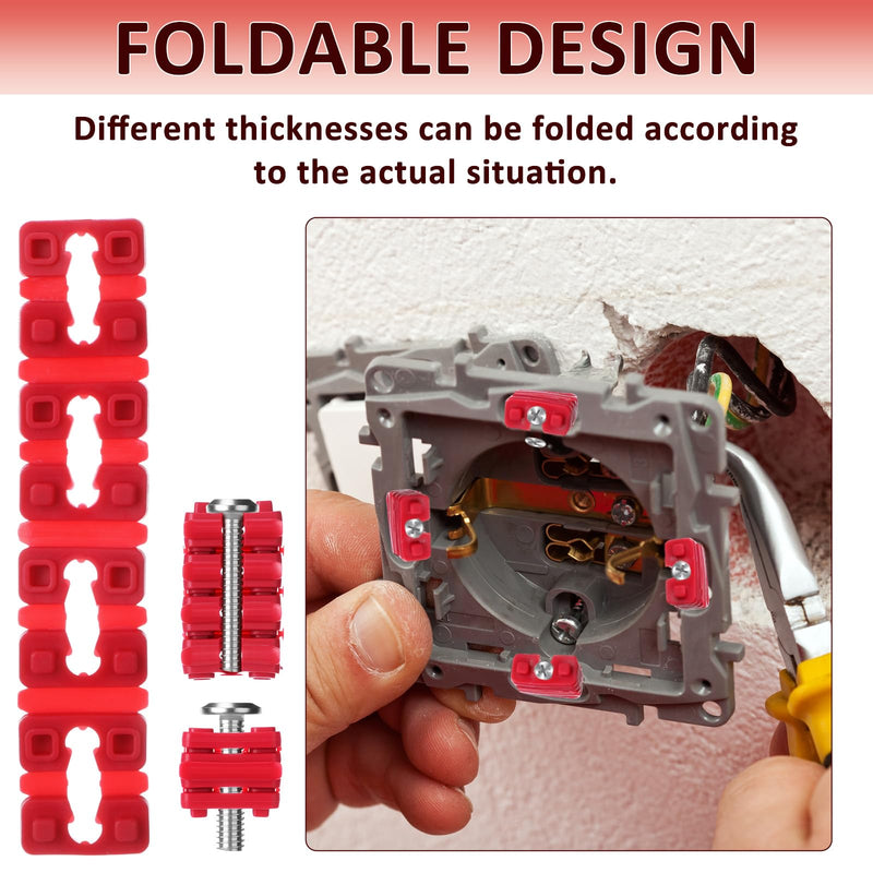 400 Pcs Outlet Spacers Electrical Shims for Switch and Receptacle Alignment, Wall Plate Spacers for Outlet Box Extender, Electrical Box Adjuster Kit (Red) 400 Red