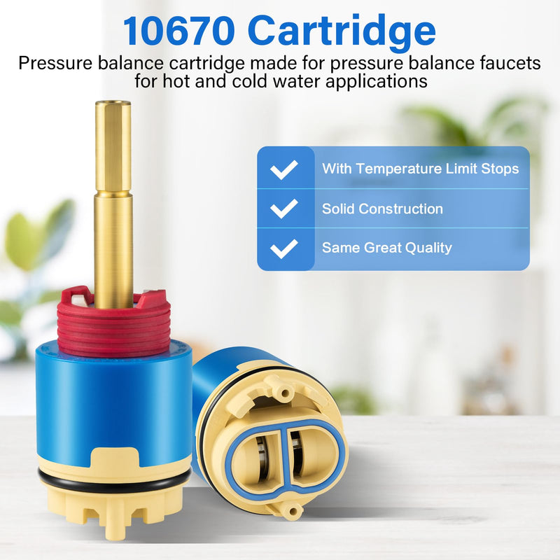 10670 Shower Cartridge, 4.25" JH02BJ HL-40 Shower Cartridge Compatible with Aqua source/Glacier Bay Single Handle Shower Faucet for Shower/Tub Faucet Cartridges Replacement