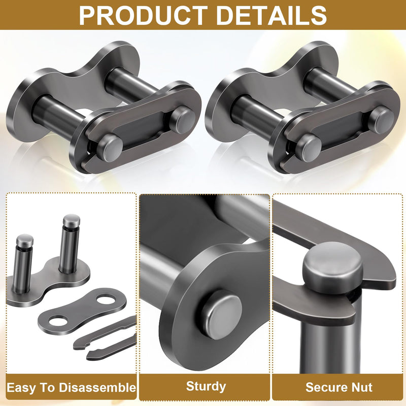 5PCS #41 Roller Chain Connecting Links, Heavy Duty Manganese Steel Master Connector for Mini Bikes, Bycicles, Motorcycles, Go-Karts, Home and Industrial Machinery