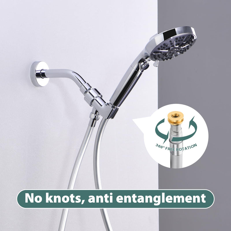 Silicone Shower Hose 59 Inches Explosion Proof Anti Winding Shower Head Hose Used In Showerheads Spray Bidet Rv Outside Shower Hose Replacement Shower Hose Extra Long Handheld Hose(59 Inches Silvery) Silver