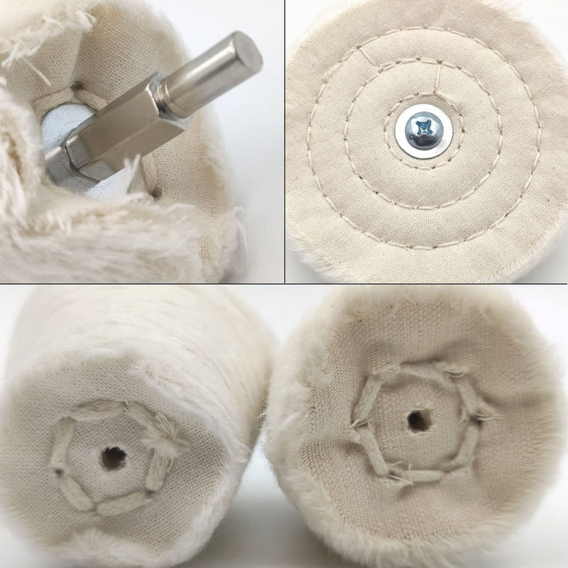 6 pcs Buffing Wheel for Drill,Buffing Pad Polishing Wheel Kits,Wheel Shaped Polishing Tool for Metal Aluminum,Stainless Steel,Chrome,Jewelry,Wood,Plastic,Ceramic,Glass,etc 6