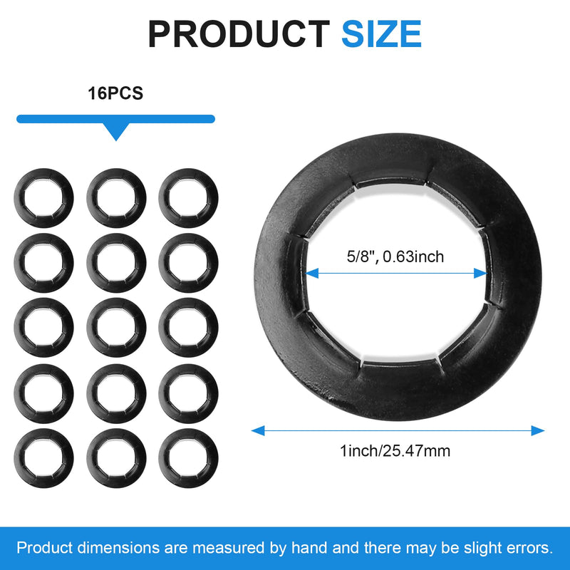 16 Pcs Dolly Wheel Lock Washers Replacement for Hard-to-Find Spring Steel Push-On Pushnuts - Locking Washers Axel Parts fits 5/8" Dolly Axle Rods with Oiled Phosphate Finish