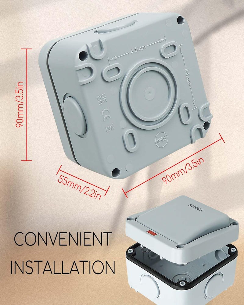 Waterproof Wall Push Button Release Switch, Garage Door Opener Surface Mounted for Automatic Gate Opener, Outdoor Switch for Courtyard Warehouse School, Door Access Control System