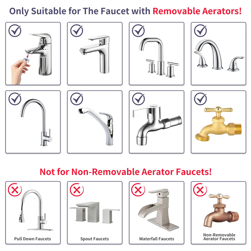 HOWUWEY Sink Hose Attachment for Faucet with 5 Adapters, Tub Faucet Sprayer Attachment, 3 Spray Modes Shower Head with ON/OFF Button, Filtered Shower Sprayer for Tub (Matte Black) Matte Black - NewNest Australia