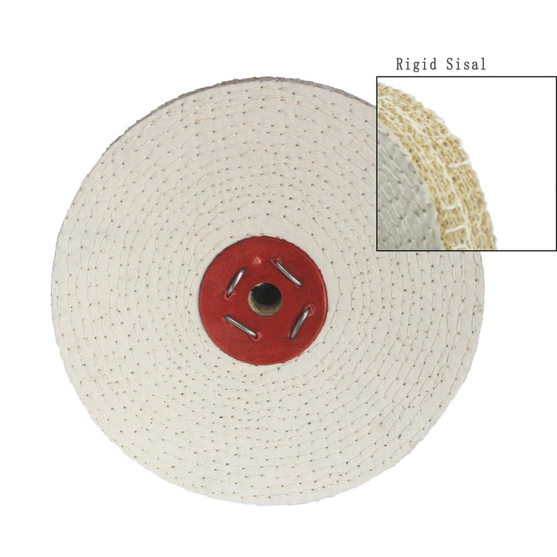 𝐉𝐔𝐍𝐋𝐈𝐗𝐍 8 inch Extra Thick Rigid Sisal Buffing Wheel, 5/8 Inch Arbor Hole Abrasive Polishing Wheel for Bench Grinder(White) 8" Sisal Buffing Wheel
