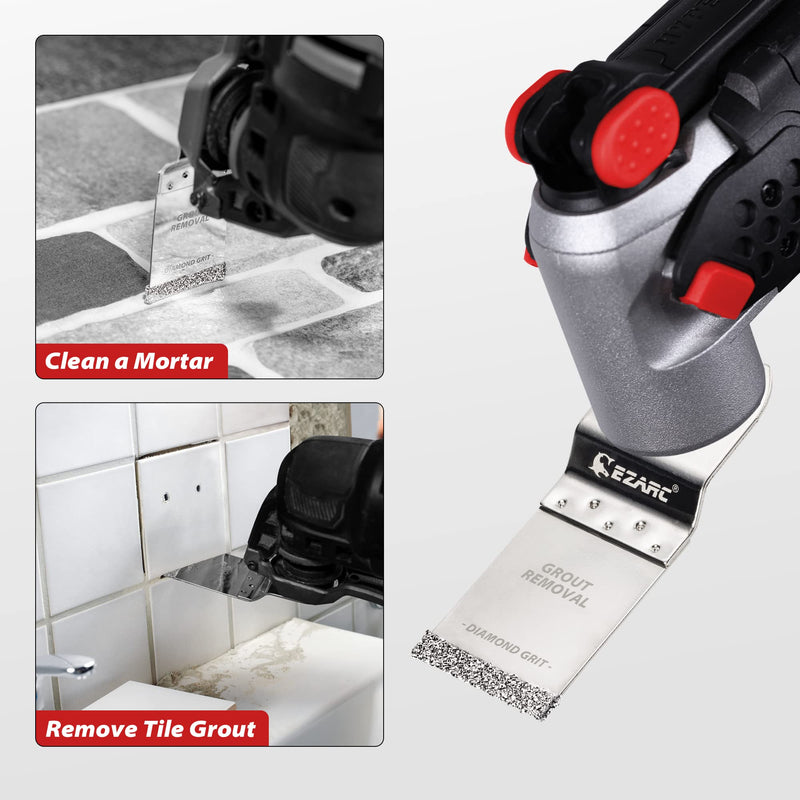 EZARC Diamond Oscillating Blade, Flush Cutting Oscillating Multi Tool Saw Blades for Grout Removal, Cleaning Mortar DO34F, 3-Pack Flush Cut